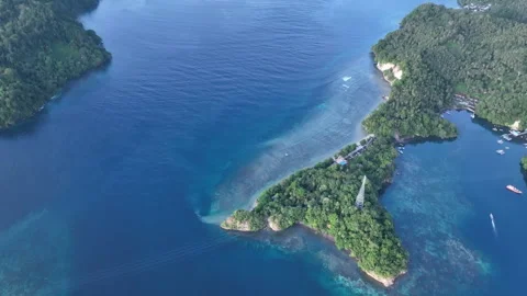 Aerial View of Lembeh Strait in North Sulawesi, Indonesia 動画素材 294952921