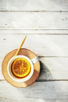 Aerial view of lemon tea Stock Photos
