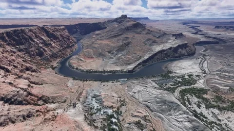 Aerial view of Less Ferry in Marble Canyon. Arizona. United States Video stock 306028023