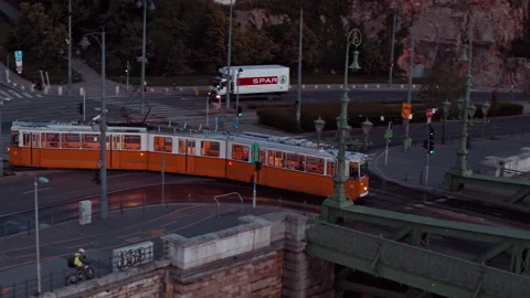 Aerial view of Liberty Bridge Video stock 131377375