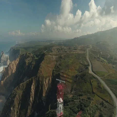 Aerial View of Lighthouse at Cape Roca, Portugal Video stock 69362029