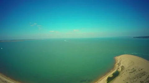 Aerial view of lighthouse on coastline Stock Footage 48909433