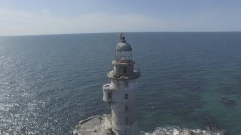 Aerial view of lighthouse Stock Footage 101160297