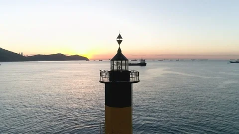 Aerial view of a lighthouse Stock Footage 126967951