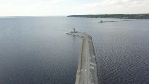 Aerial view of the lighthouse. Stock Footage 155332117