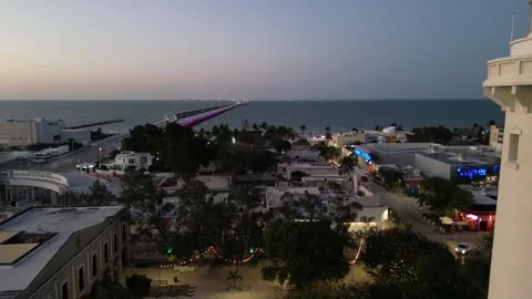 Aerial view of lighthouse in progreso mexico yucatan state Video stock 303594323