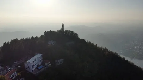 Aerial view of lighthouse Voltiano Stock Footage 122367985