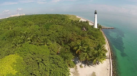 Aerial view of lightouse Stock Footage 43736513