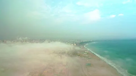 Aerial view of Lima between the clouds Stock Footage 145033586