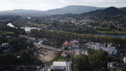 Aerial View of Lima River Surrounded by Lush Vegetation Stock Footage 341710509