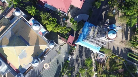 Aerial view of Limboto tower. Icon of Gorontalo Regency Stock Footage 252671053