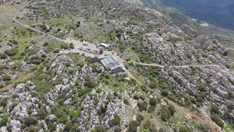 Aerial view of a limestone karst landscape with rock towers Vídeos de archivo 343324958