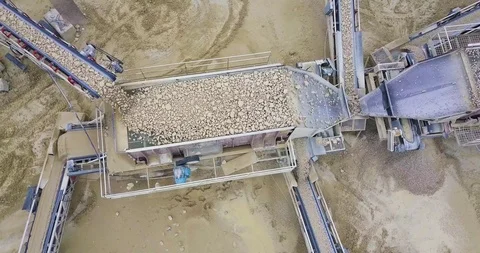 Aerial View of Limestone Mining Equipment Stock Footage 97420771
