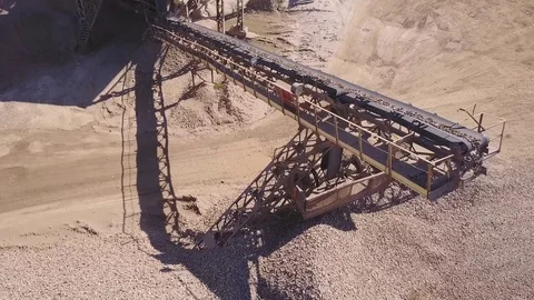 Aerial view of the line for sorting rubble Stock Footage 80561679