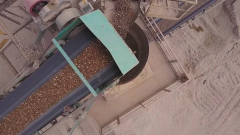 Aerial view of the line for sorting rubble Video stock 80561831
