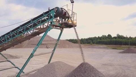 Aerial view of the line for sorting rubble Stock Footage 80561853