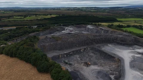 Aerial View of Lisduff Stone Quarry in County Laois Ireland Stock Footage 340466254