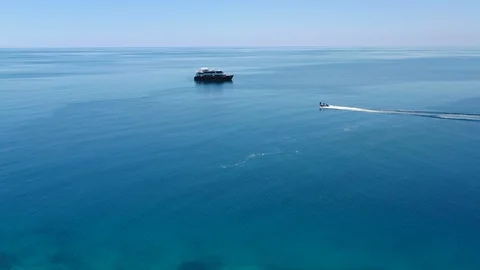 Aerial View of Live Aboard Ship on Calm Pacific Seas Stock-Footage 125328056