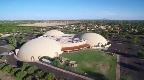 Aerial View of Living Word Bible Church Stock Footage 59581335