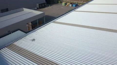 Aerial view of a loading dock in a logistics ship Stock Footage 168737202