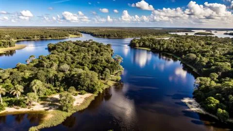 Aerial view of Loango National Park Stock Photos