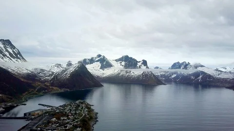 Aerial view of Lofoten islands Stock Footage 119151953