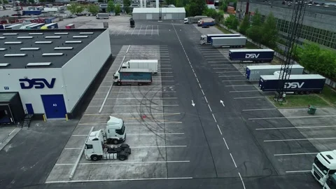 Aerial view of logistics facility, Latvia. Stock Footage 340814518