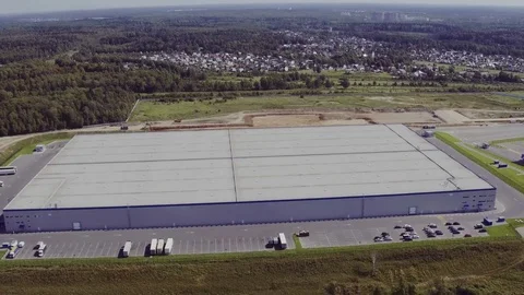 Aerial view of the logistics warehouse Stock Footage 83546984