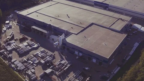 Aerial view of the logistics warehouse Stock Footage 83576760