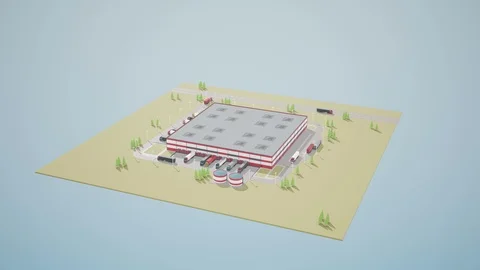 Aerial view of logistics warehouse. 動画素材 89886294