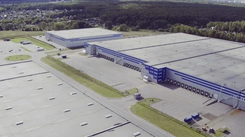 Aerial view of the logistics warehouse Stock Footage 90964585