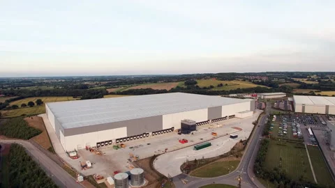 Aerial View Of Logistics Warehouse Stock Footage 146514570