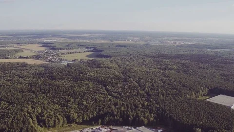 Aerial view of the logistics warehouse in forest Video stock 83582654