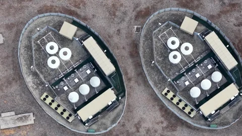 Aerial View of London Array Onshore Substation in Kent Stockbeeldmateriaal 342908336
