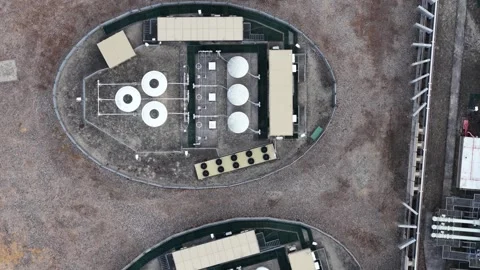Aerial View of London Array Onshore Substation in Kent Stockbeeldmateriaal 342909686