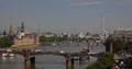 Aerial View London Center Skyline with Parliament Houses Cars Traffic Rush Hour 4k or 4k+ Resolution