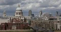 Aerial View of London City Skyline Crowd of People Visit St. Paul's Cathedral 4k or 4k+ Resolution