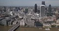 Aerial View of London City Skyline Financial District Famous Landmarks Buildings 4k or 4k+ Resolution