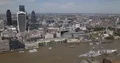 Aerial View of London City Skyline Financial District Iconic Landmarks Buildings 4k or 4k+ Resolution