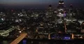 Aerial View of London City Skyline Office Skyscrapers Famous Sightseeing Night 4k or 4k+ Resolution
