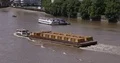 Aerial View of London Container Ship Passing on Thames River Freight Transport 4k or 4k+ Resolution