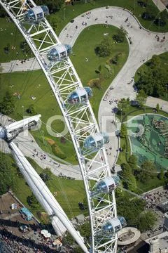 Aerial view of the London Eye, London, England, United Kingdom, Europe Stock Photos