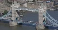 Aerial View of London Famous Landmark People Bus and Car Traffic on Tower Bridge 4k or 4k+ Resolution