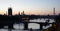 Aerial View London Skyline with Cars Traffic on Lambeth Bridge Famous Landmarks 4k or 4k+ Resolution