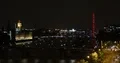 Aerial View of London Skyline Iconic Landmark with Cars Traffic Rush Hour Night 4k or 4k+ Resolution