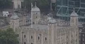 Aerial View of London Tower Hill with People and Cars Traffic Busy Intersection 4k or 4k+ Resolution