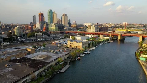 Aerial View of Long Island City in Stock Video Pond5