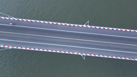 Aerial View Of Long Son In bridge At Sunset, Stock Footage 201502271
