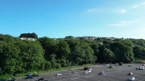 Aerial View of Looe River and Beach Town of England UK Stock Footage 317211570