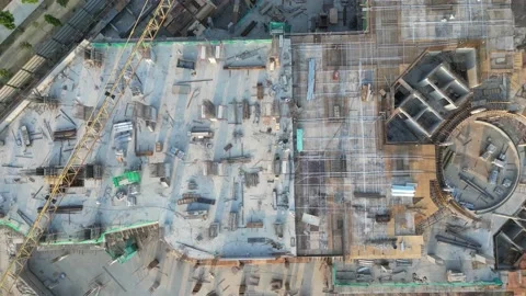 Aerial view look down construction site Video stock 239247187